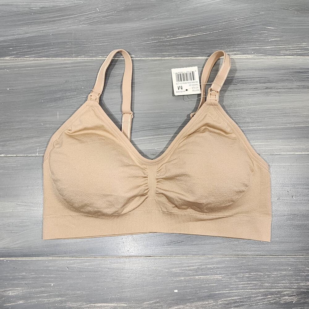 Motherhood Nursing‎ Wirefree Bra Removable Pads Medium Beige